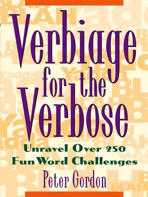 cover image of Verbiage for the Verbose